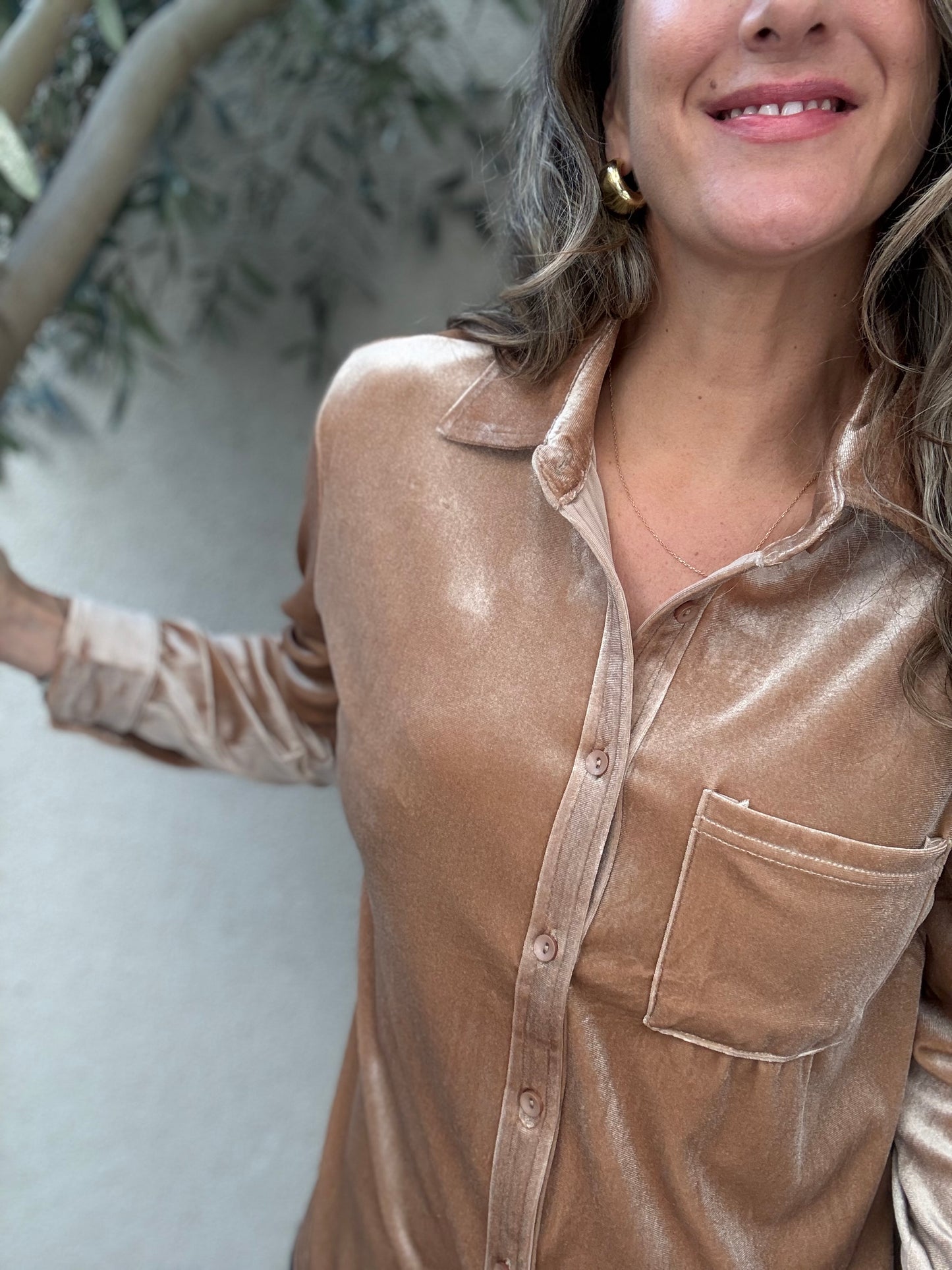 Blusa Terciopelo beige