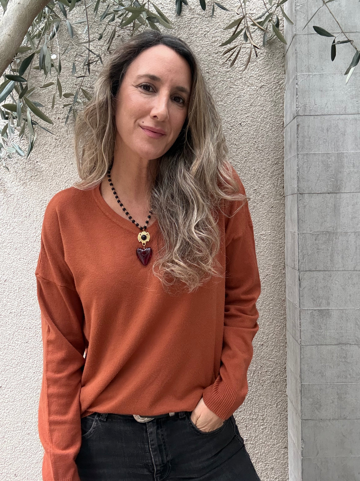 Sweater básico Barceloneta terracota