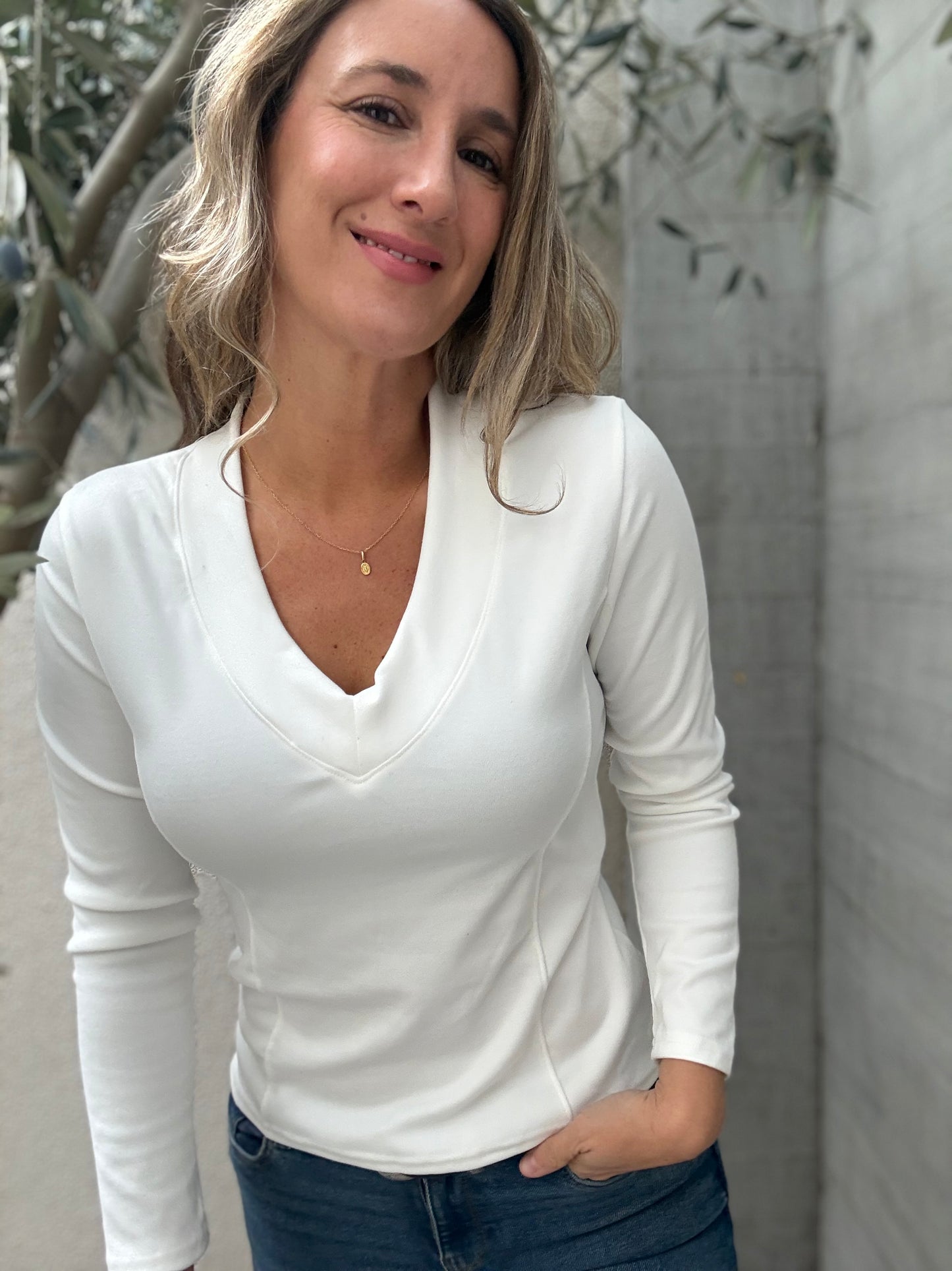 Polera Microfibra blanca