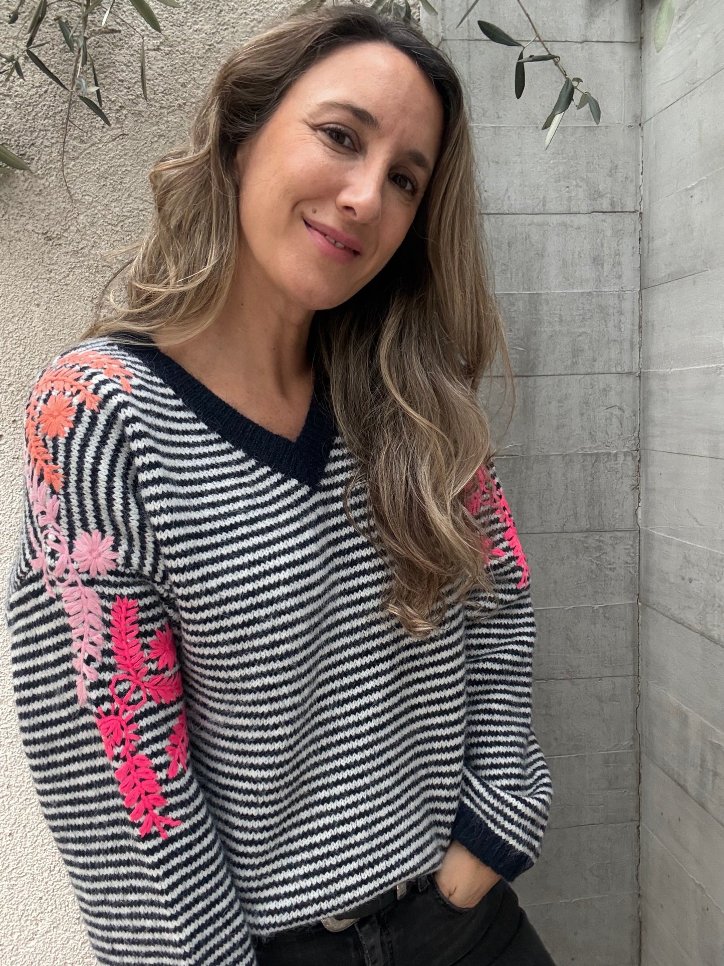 Chaleco floral azul