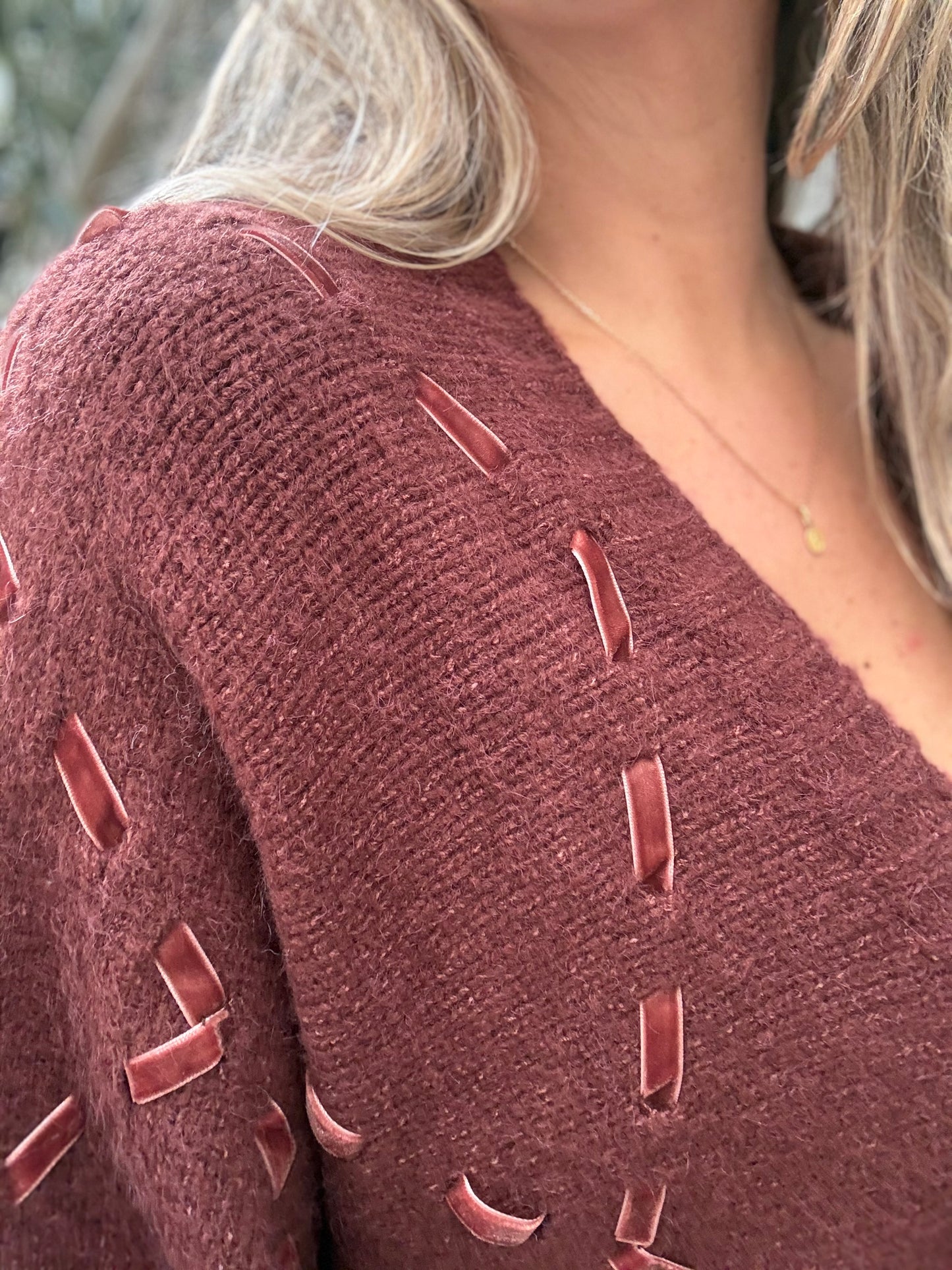 Chaleco cintas gamuza terracota